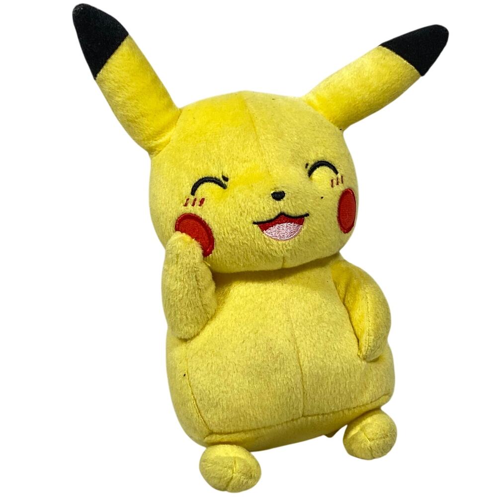 TOMY Pokemon Pikachu Plush Stuffed Animal Toy Closed Eyes 8 Inch